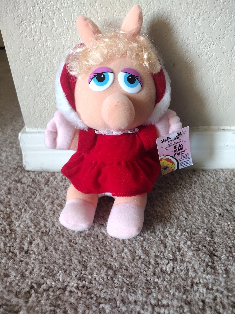 McDonald's Baby Miss Piggy Plush in Red and Pink